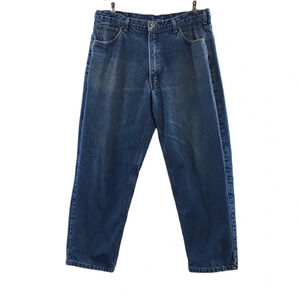 Carharrt Straight Leg Jeans Mens 38x34 Medium Wash Cotton Denim Flannel Lined